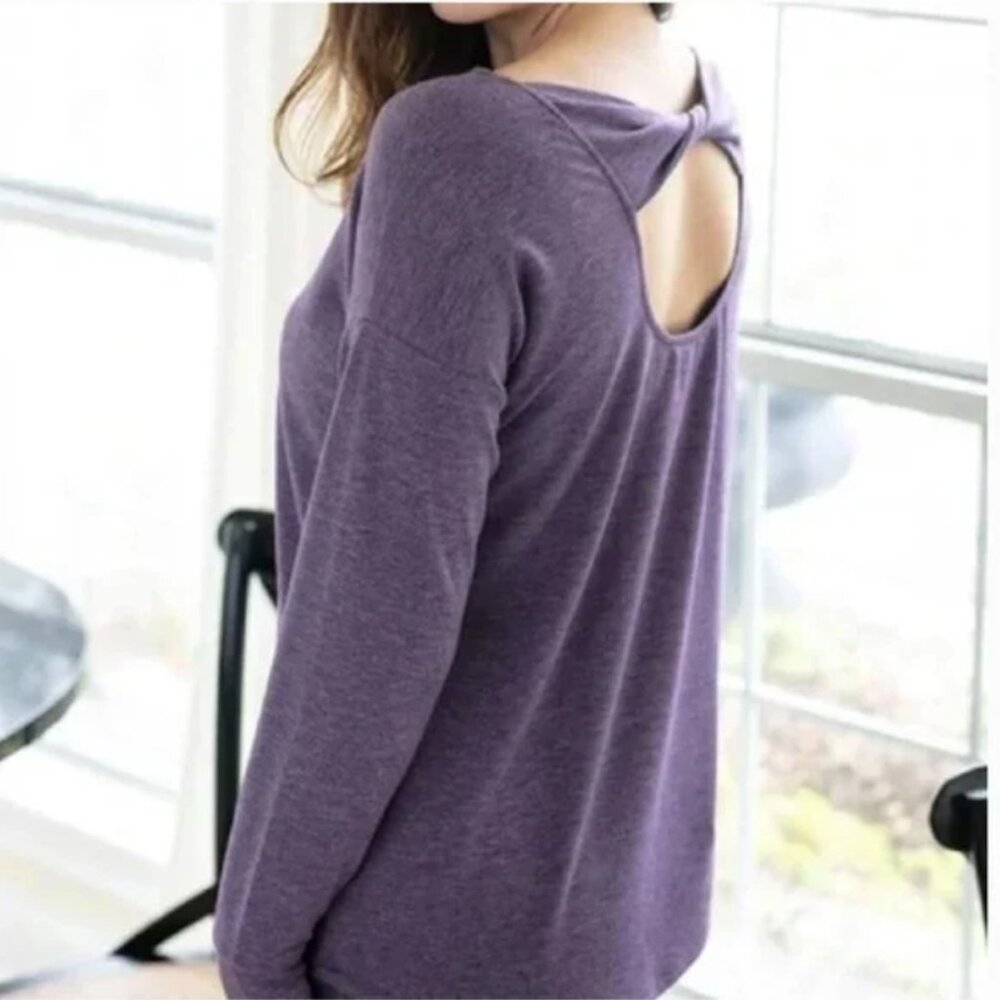 GRACE & LACE: Purple Twist Bow Back Top- Size S
